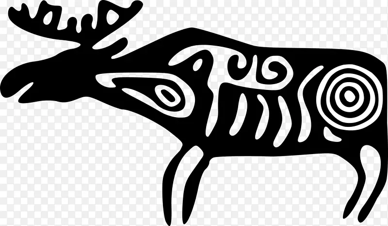 麋鹿白尾鹿夹艺术鹿