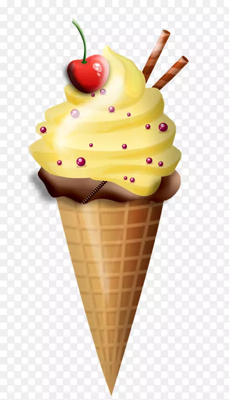 冰淇淋圆锥形冰淇淋圣代蛋糕冰淇淋