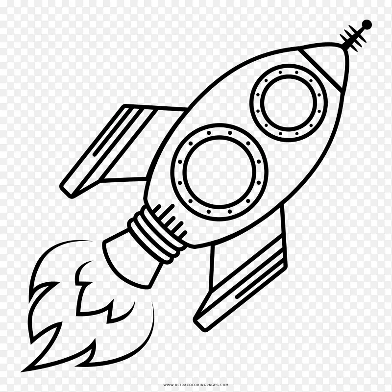 绘制火箭着色书宇宙飞船凝聚空间火箭