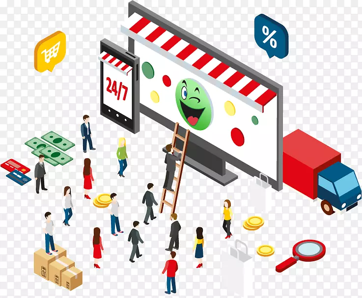 电子商务、网上购物、网上交易、信息图表-超市促销
