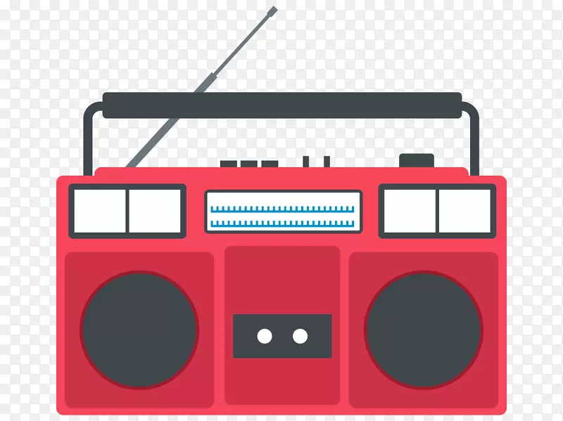 Boombox电脑图标剪辑艺术-收音机