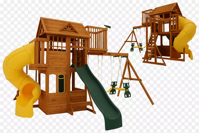 秋千丛林体育馆攀爬操场滑梯-儿童木制框架