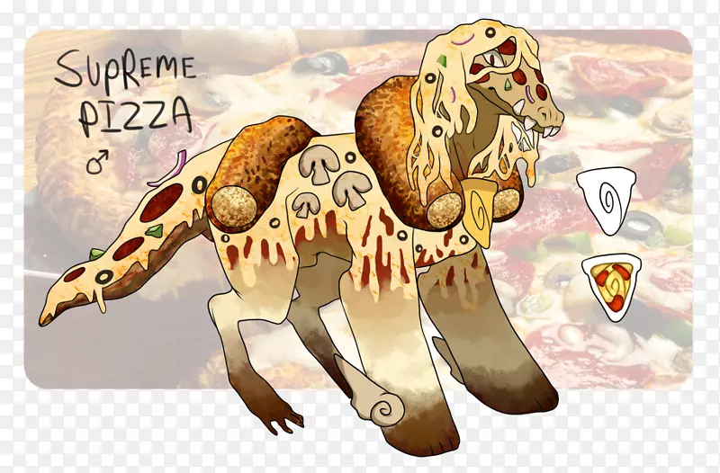 恐龙披萨意大利香肠卡通-恐龙