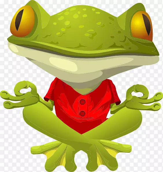 攀岩蛙瑜伽剪贴画-青蛙