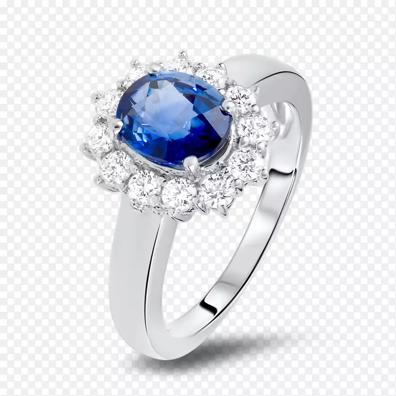 蓝宝石耳环珠宝钻石蓝宝石