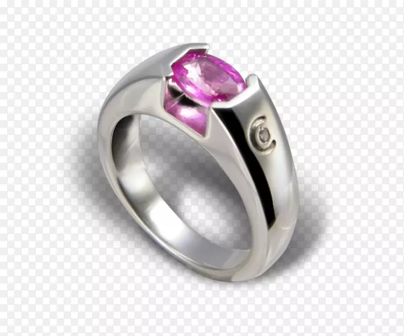 紫水晶戒指蓝宝石珠宝