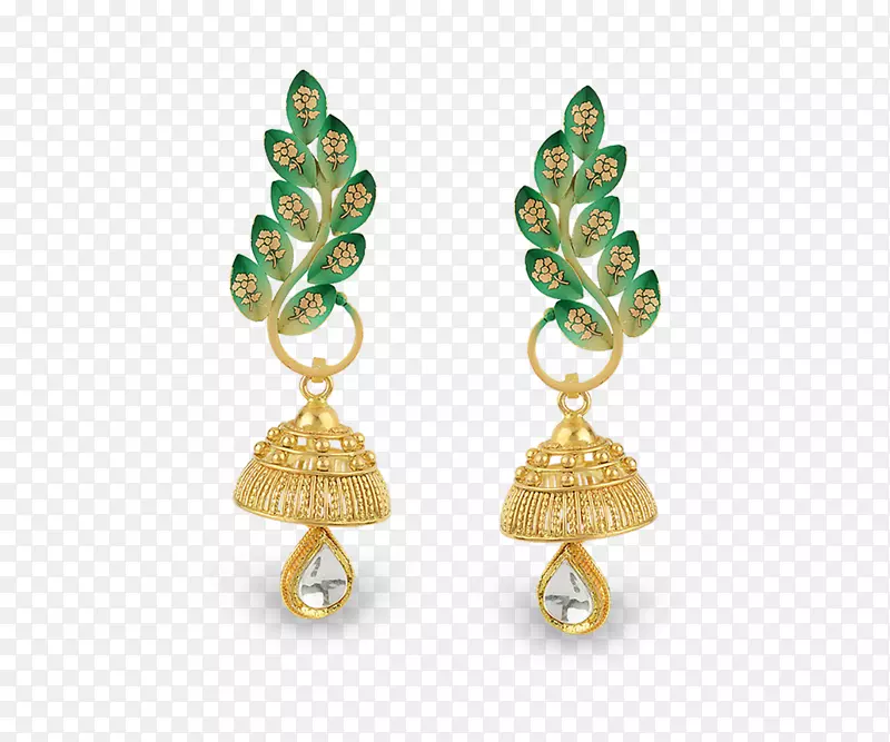 耳环祖母绿珠宝金饰设计-翡翠