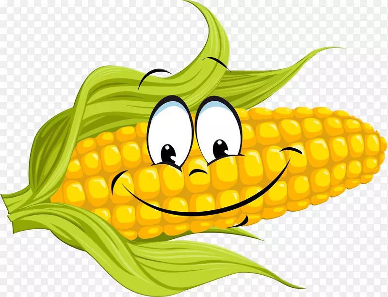 玉米上的玉米甜玉米食品蔬菜-玉米卡通