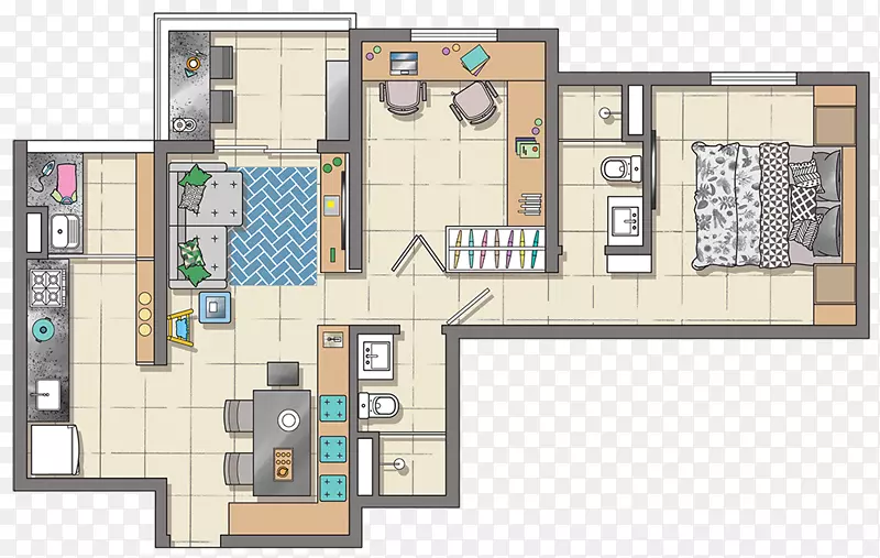 住宅平面图家具室内设计服务公寓-房屋
