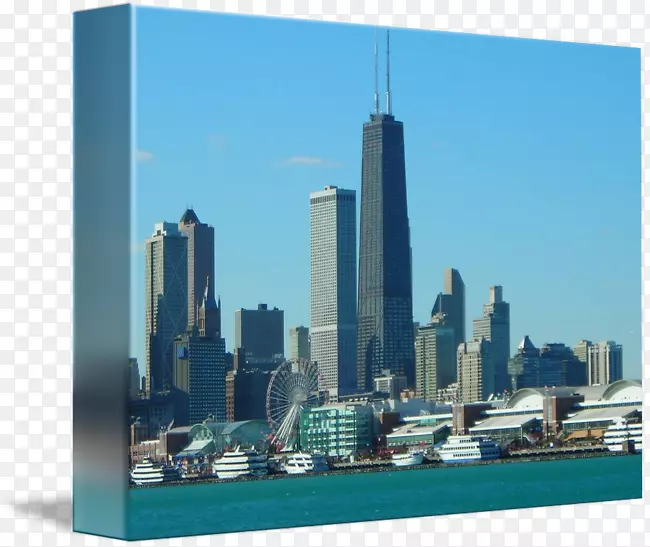 天际线芝加哥水塔艺术摩天大楼海军码头-摩天大楼