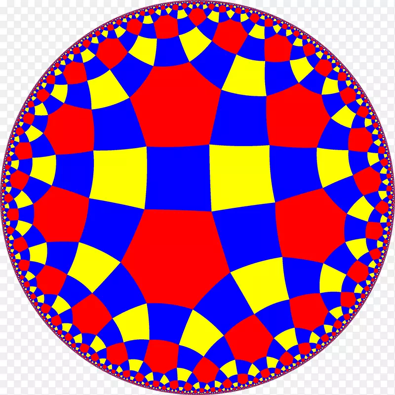 圆，六角形，平铺，双曲几何，镶嵌，方形，平面图