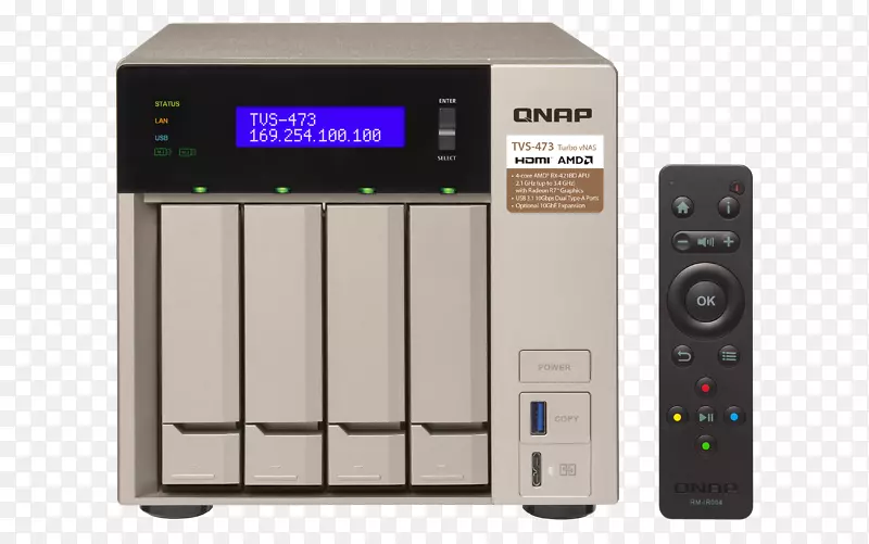 QNAP电视-473 4湾无盘NAS服务器-Sata 6GB/s网络存储系统QNAP系统公司。电视-682 t-i3-8g/qnap 6海湾nas加速处理单元