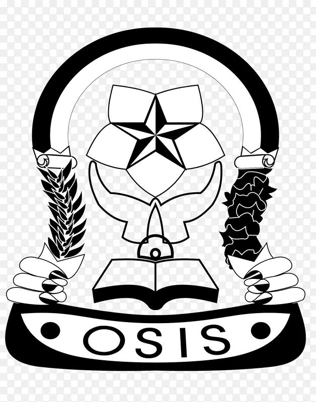 徽标Organisasi siswa ina Sekolah黑白相间