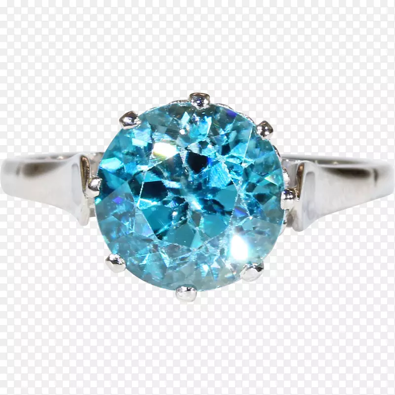 蓝宝石戒指蓝色锆石钻石-蓝宝石