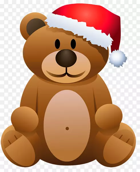 熊圣诞老人圣诞剪贴画-熊