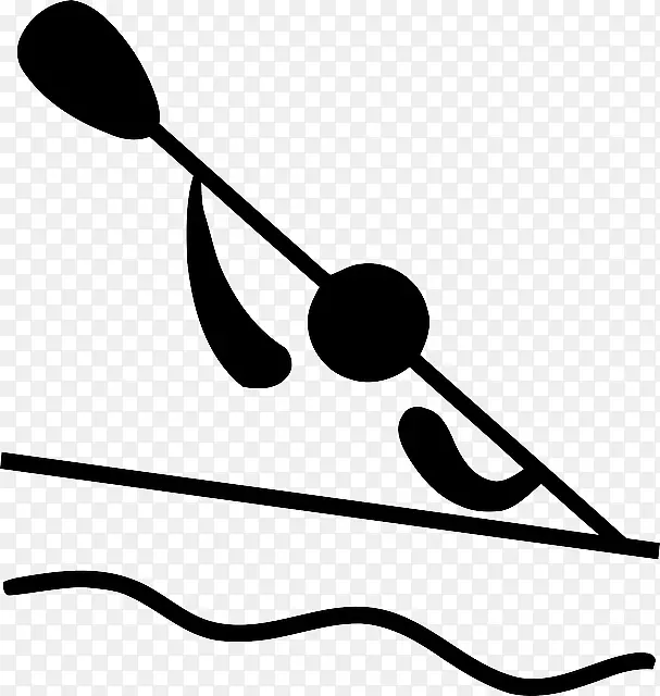 夏季奥运会剪贴画中的象形独木舟、独木舟和皮划艇