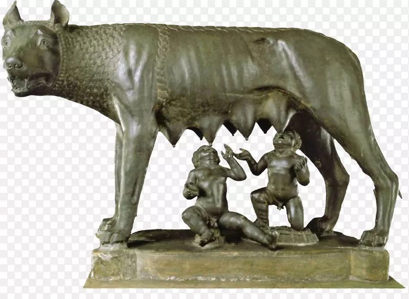 古罗马伊特鲁斯坎文明古堡狼和他的儿子艺术-人