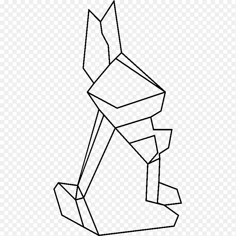 几何图形兔线绘制-兔子