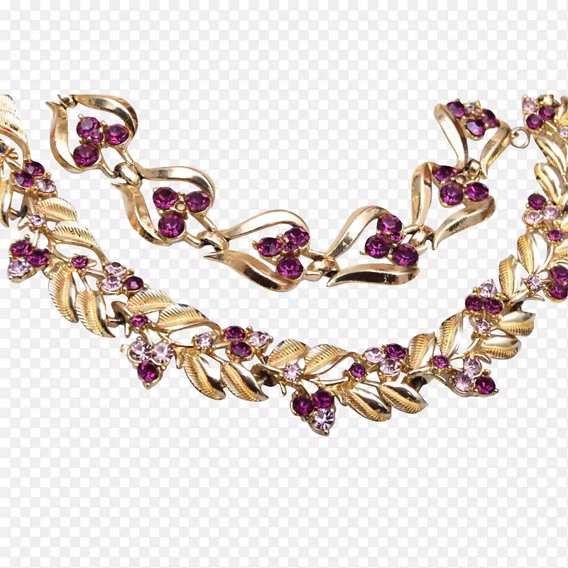紫水晶手链项链身体珠宝项链