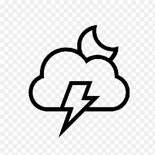 雷雨云闪电计算机图标符号云