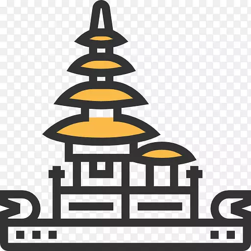 普拉·乌伦·达努·布拉坦巴厘岛寺庙剪贴画