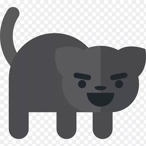 胡须黑猫电脑图标剪贴画猫