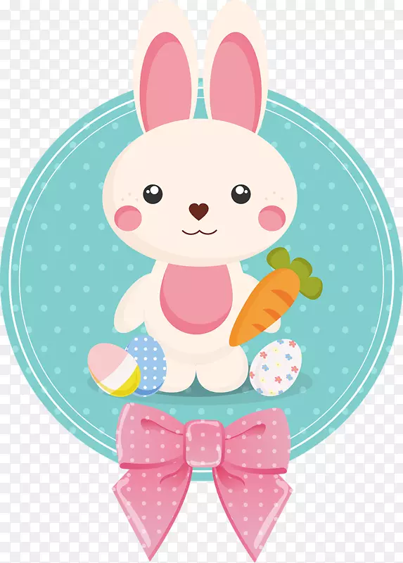 复活节兔子纸标签-兔子