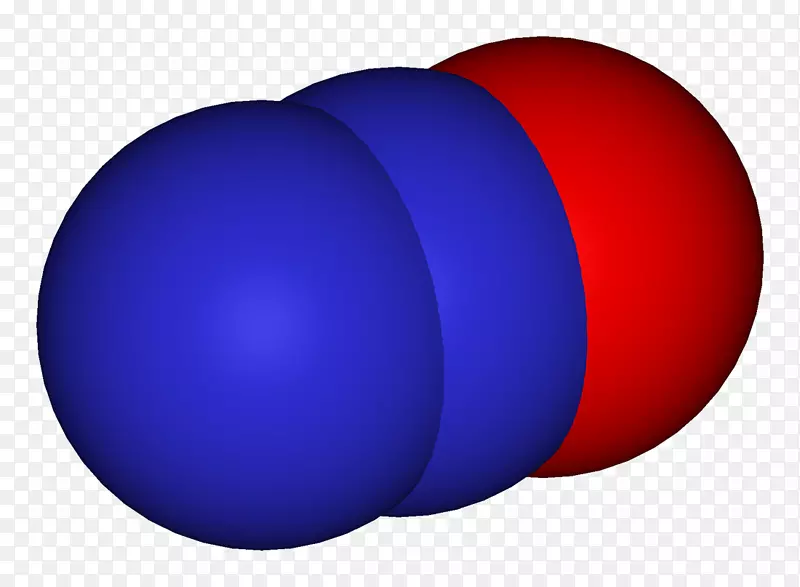 氧化亚氮气体空间填充模型四氧化二氮