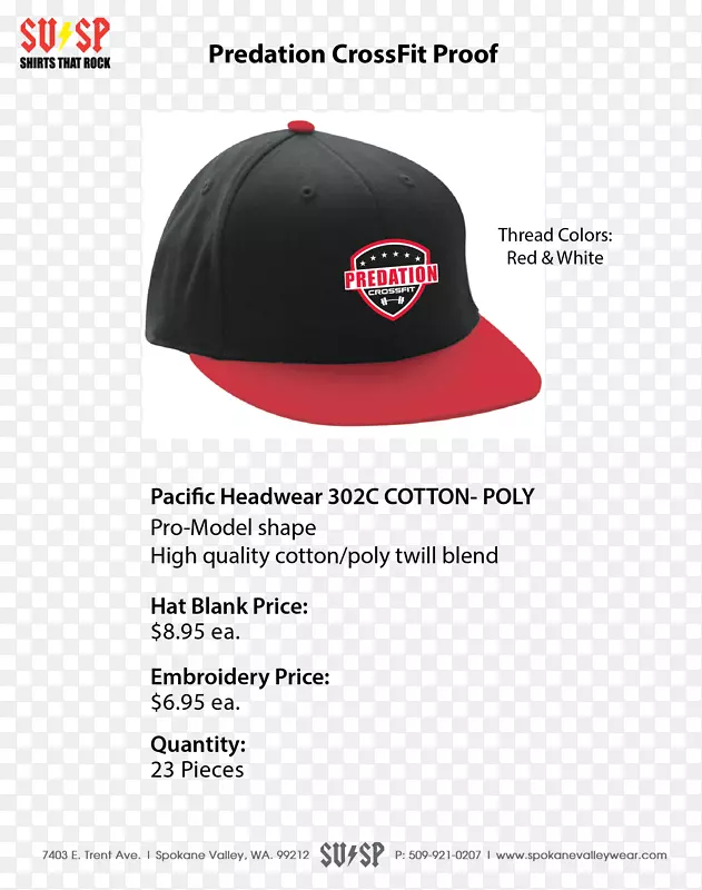 棒球帽斯波坎谷丝网印刷帽子服装.棒球帽