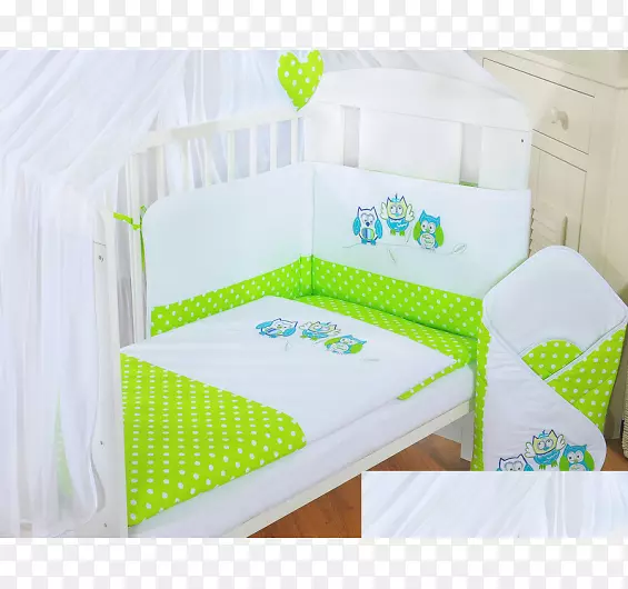 婴儿床上用品绿色床垫