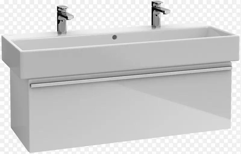 洗涤池Villeroy&Boch白色浴室中心线-水槽