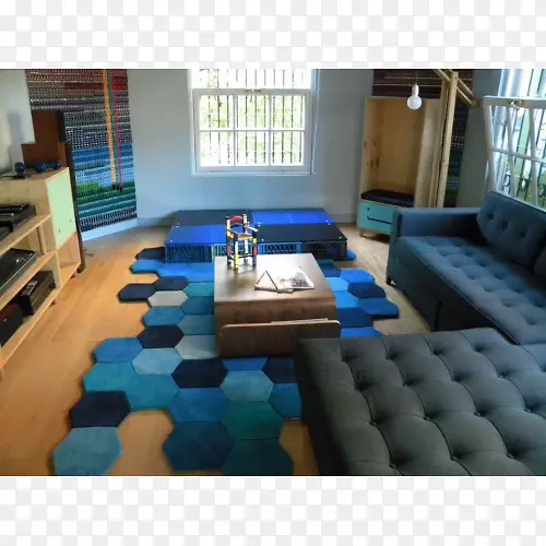 地毯起居室蓝色地毯