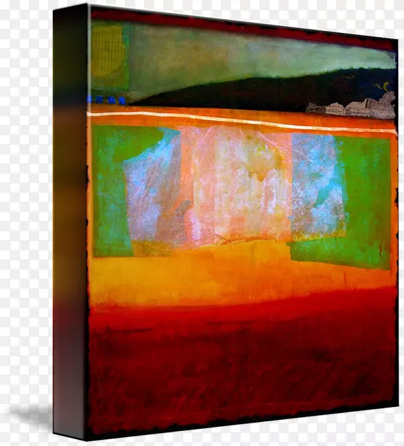 现代艺术丙烯酸涂料静物画框画廊包装科幻小说四边形装饰背景