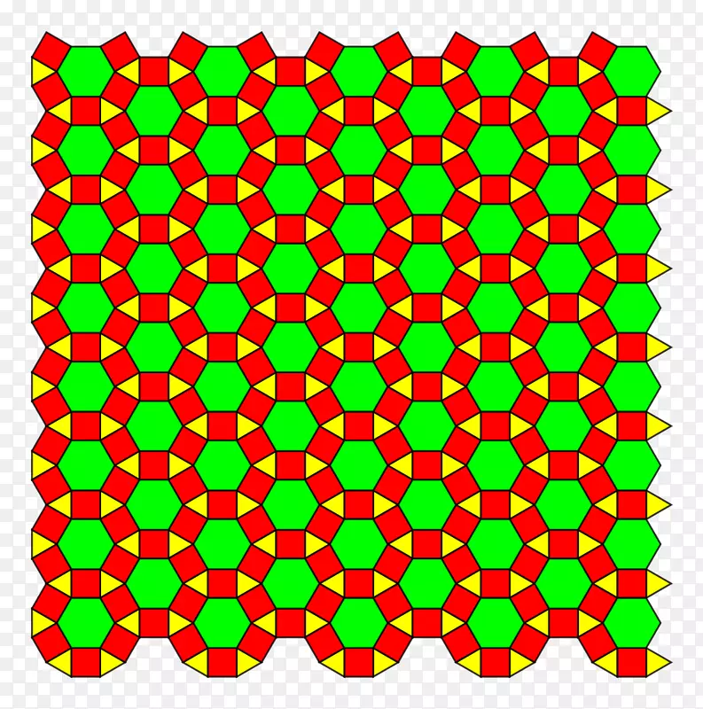 凸正则多边形的倾斜，阿基米德固体均匀拼接，菱形六角形镶嵌