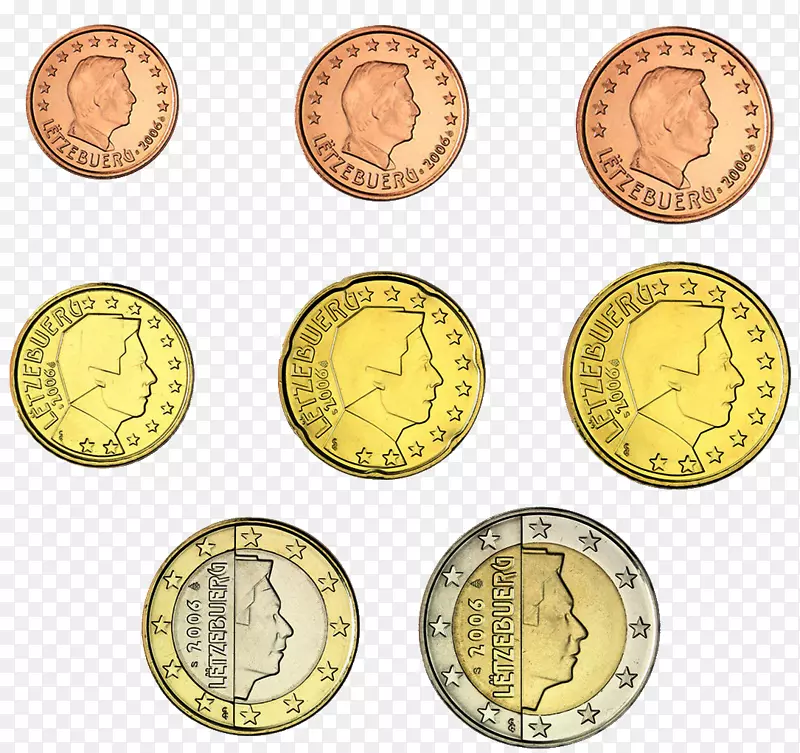 卢森堡欧元硬币2欧元硬币