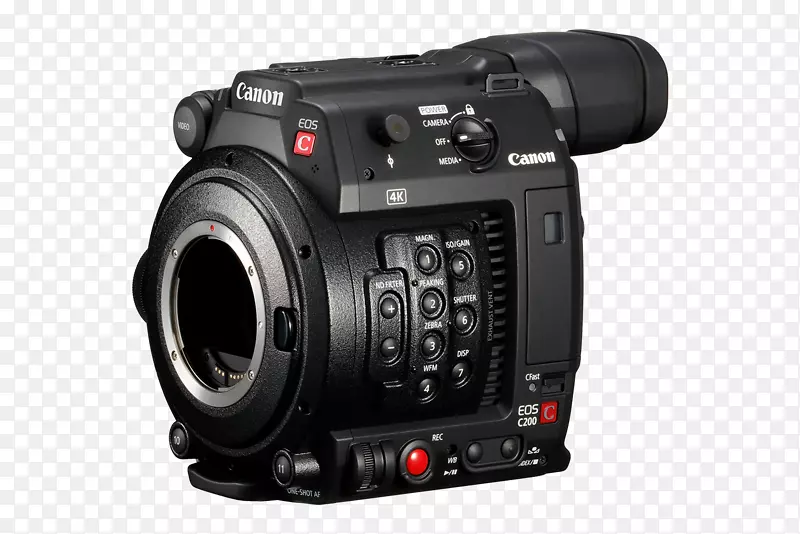 佳能EF镜头安装佳能影院eos c 200照相机