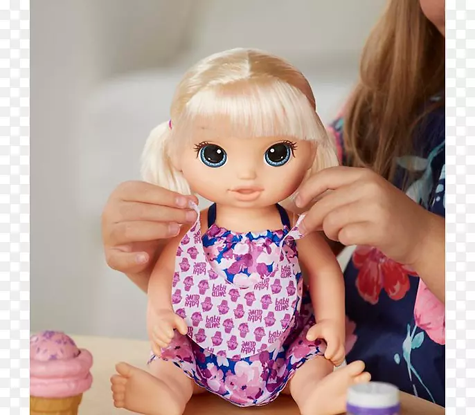 孩之宝宝贝活魔法勺娃娃孩之宝宝宝活生生的零食莎拉玩具娃娃