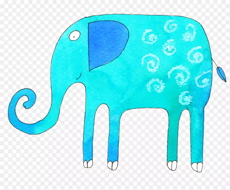 印度象绿松石剪贴画-大象