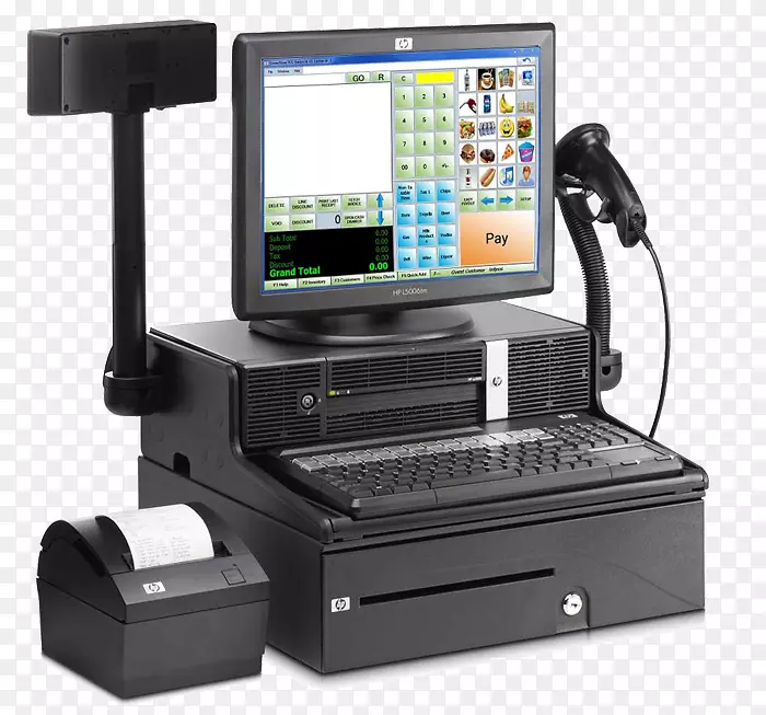 销售点条形码扫描器销售电脑软件收银机业务