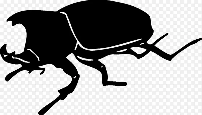 甲虫剪影人物卡通剪贴画-甲虫