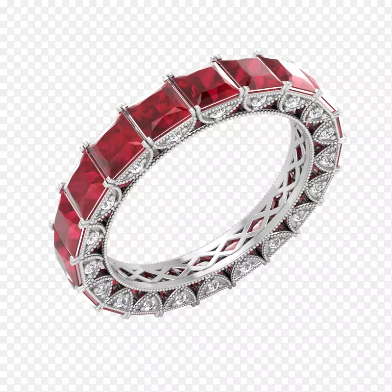 红宝石订婚戒指永恒戒指宝石红宝石