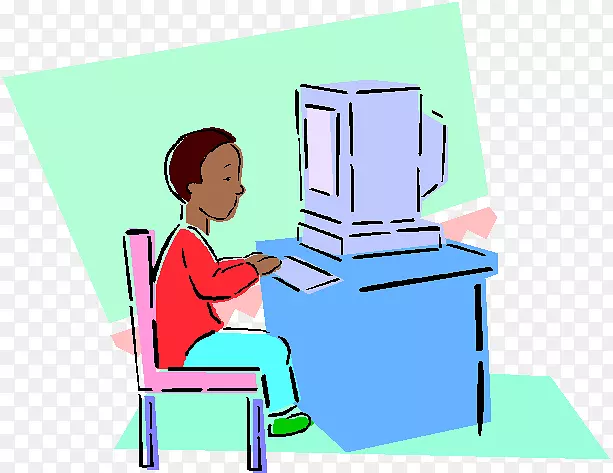 电脑儿童剪贴画-电脑