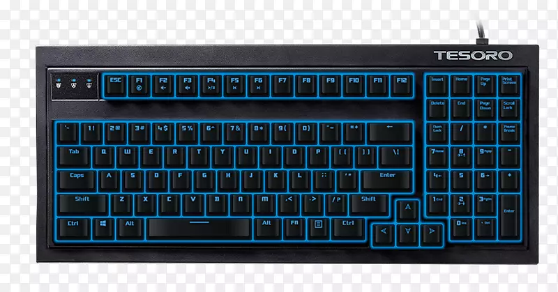 电脑键盘数字键盘触控板Tesoro游戏空格键-膝上型电脑