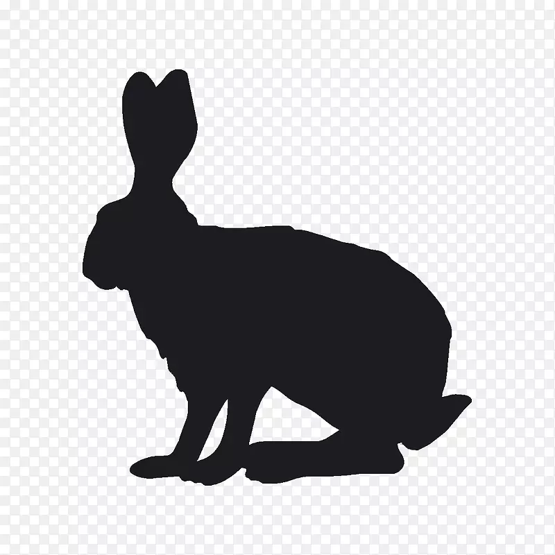 国内兔印度兔剪影剪贴画-兔子