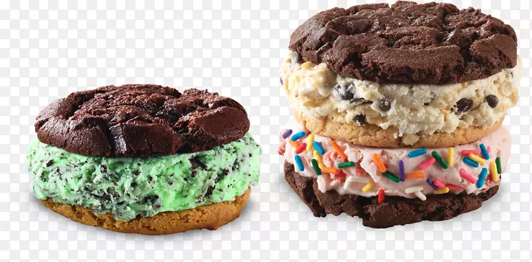 冰淇淋蛋糕巧克力薄饼圣代冰淇淋三明治-冰淇淋