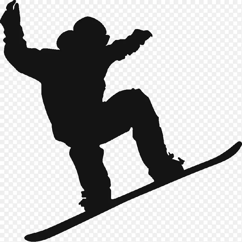 滑雪板剪影滑雪-滑雪板