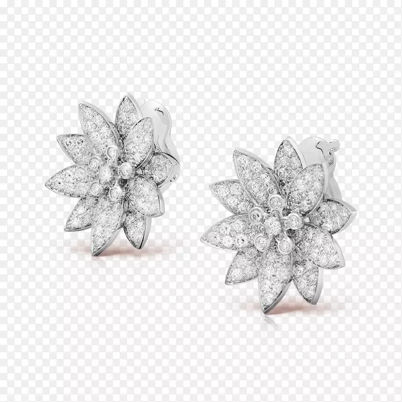 耳环立方氧化锆范克莱夫和Arpels珠宝钻石珠宝首饰