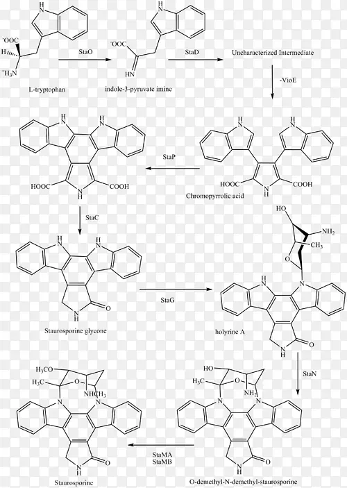 Stauroporine midostaurin化学合成药物半合成