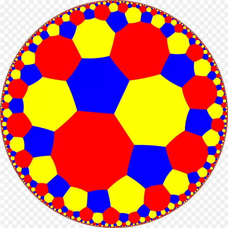 六角形瓷砖镶嵌双曲几何角十角