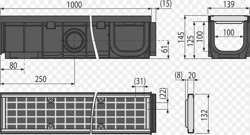 塑料Enww sserungsrinne固特异电炉格栅排水沟